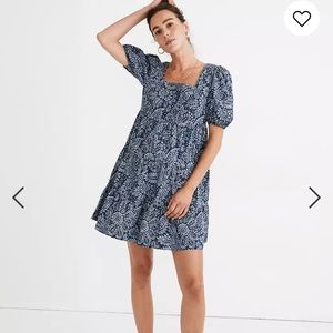 MADEWELL POPLIN TIERED BABYDOLL MINIDRESS, SIZE 14, NWT! Sold out!